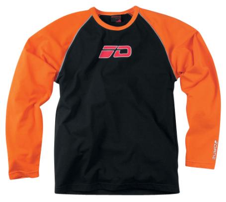 T-SHIRT marque DANE manches longues couleur Noir&Orange motobigstore