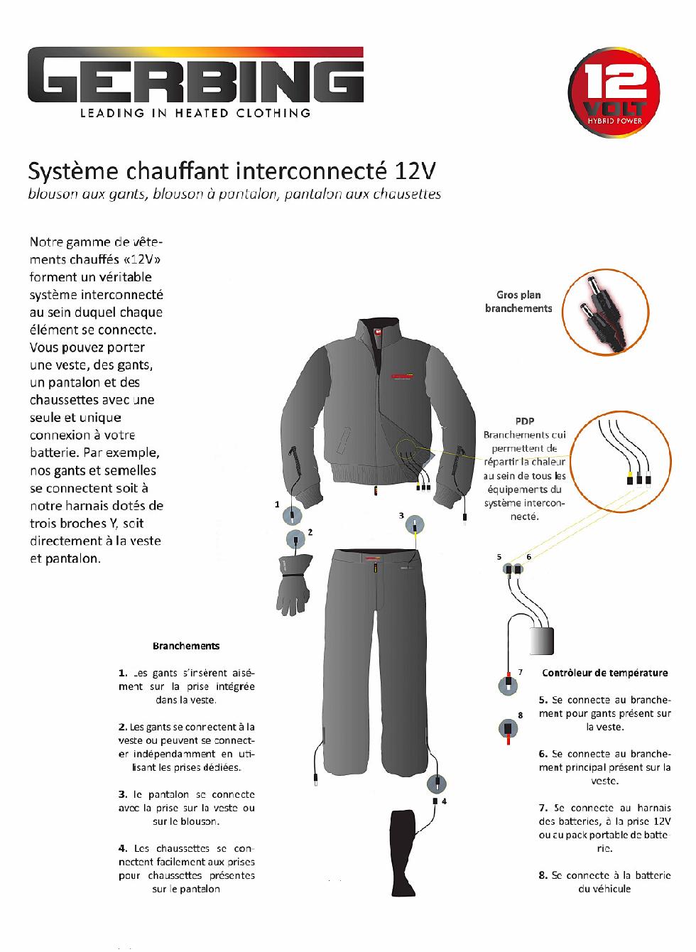 PL12 - Pantalon chauffant Gerbing Unisexe 12V sans batterie - Image 1