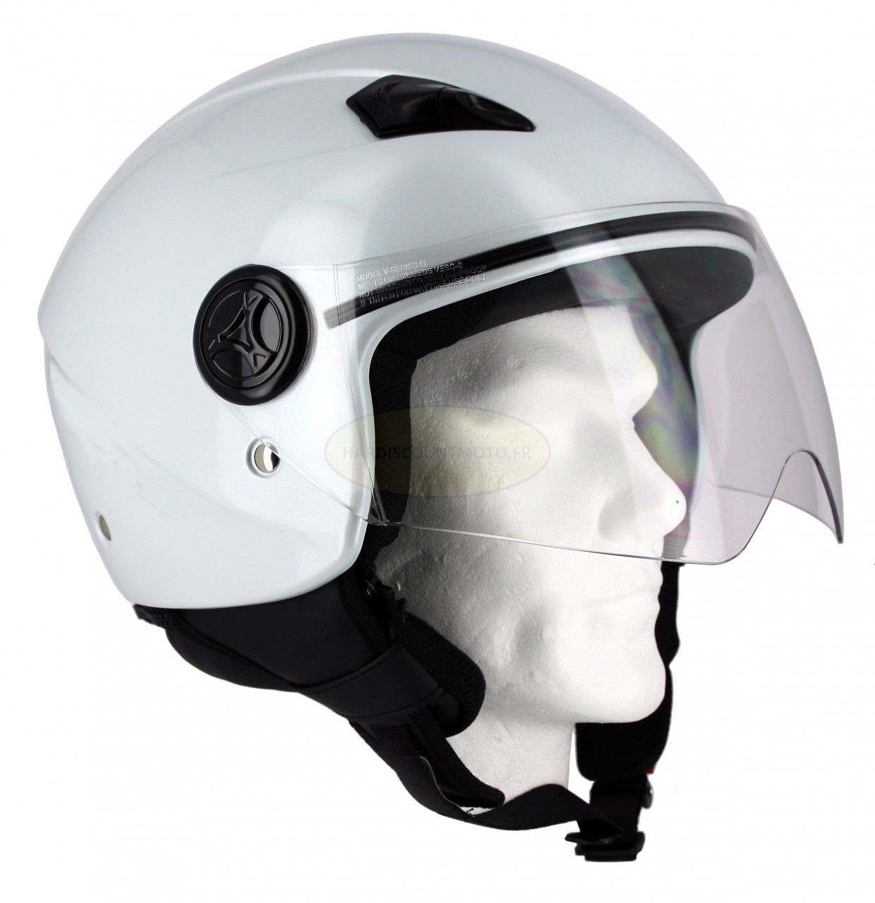 Casque Demi-Jet Moto HD306 Pearl White